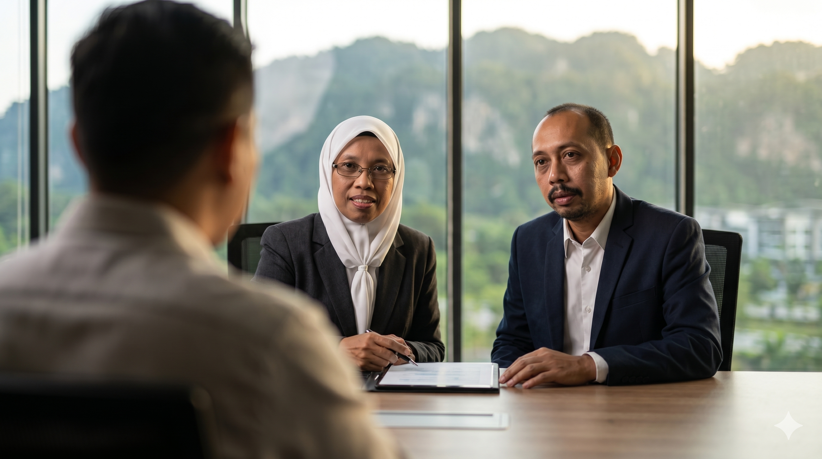 Puan Masliza & Encik Shamsul Berbincang dengan Klien